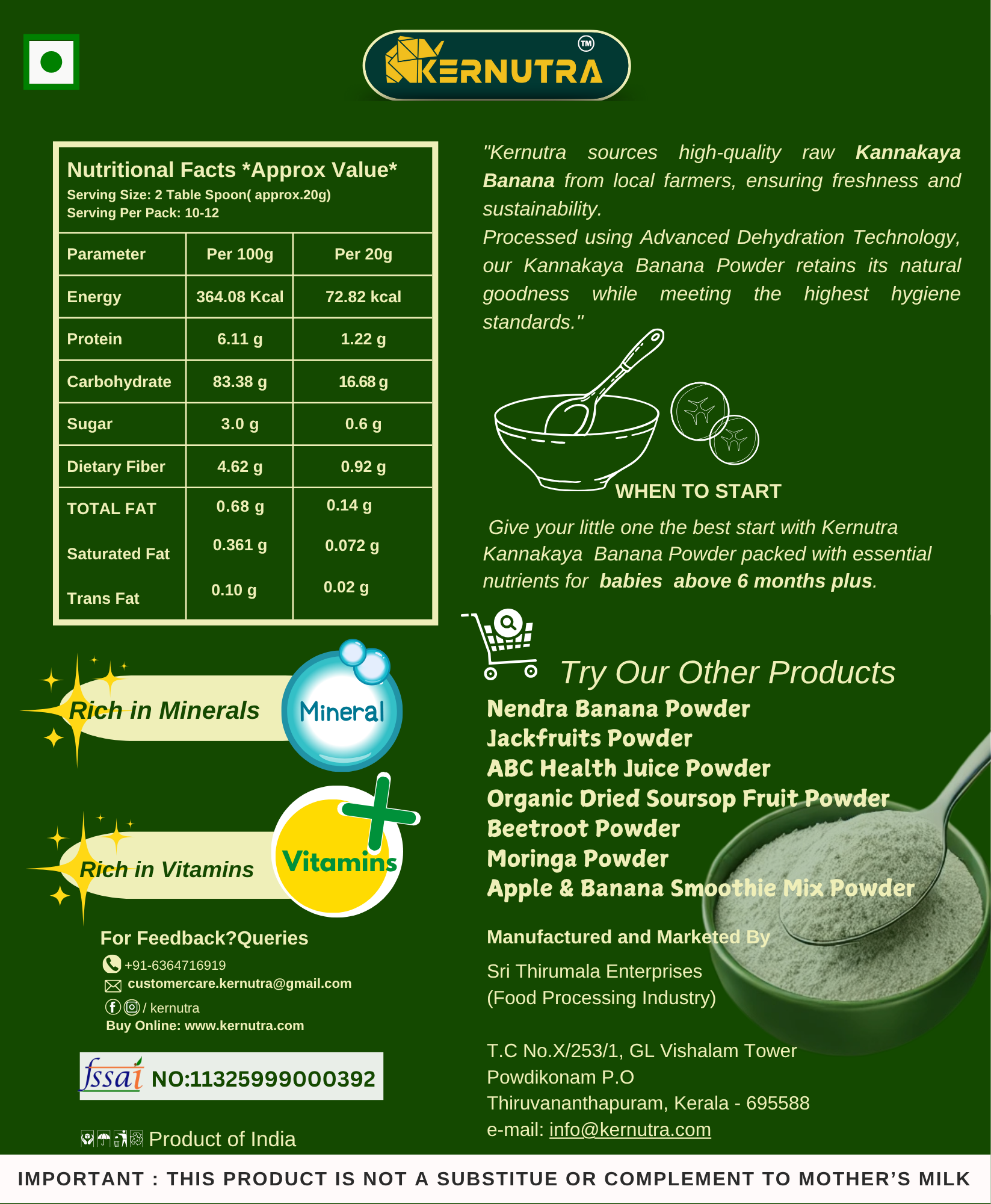 Kannankaya Banana Powder